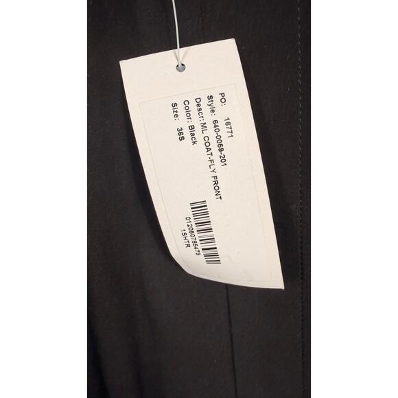 Twinhill Coat Mens 36S Black Hooded Fly Front Thinsulate Lined Overcoat Jacket - Picture 5 of 16